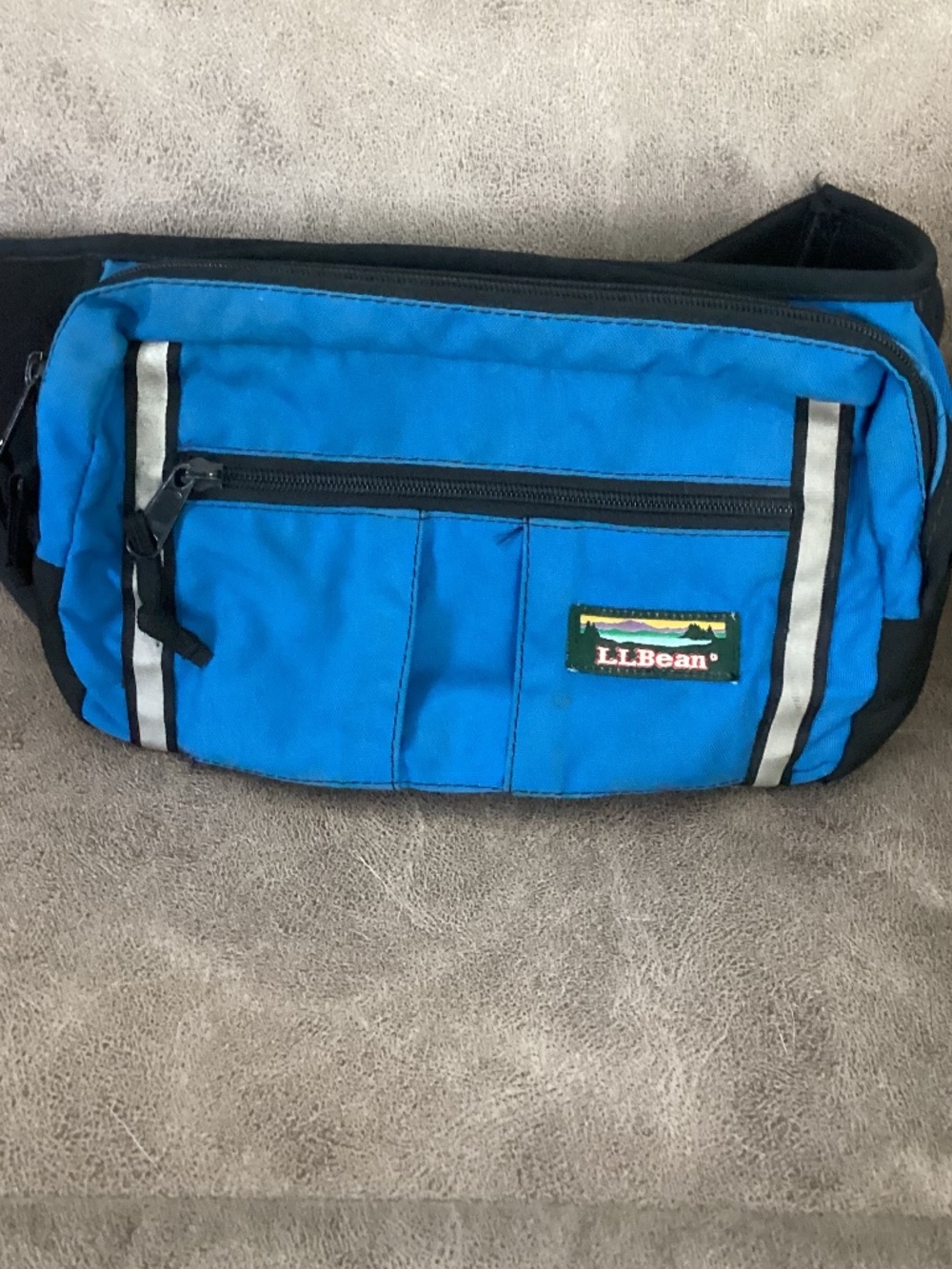 L.L. Bean belt fanny canvas bag  adjustable blue